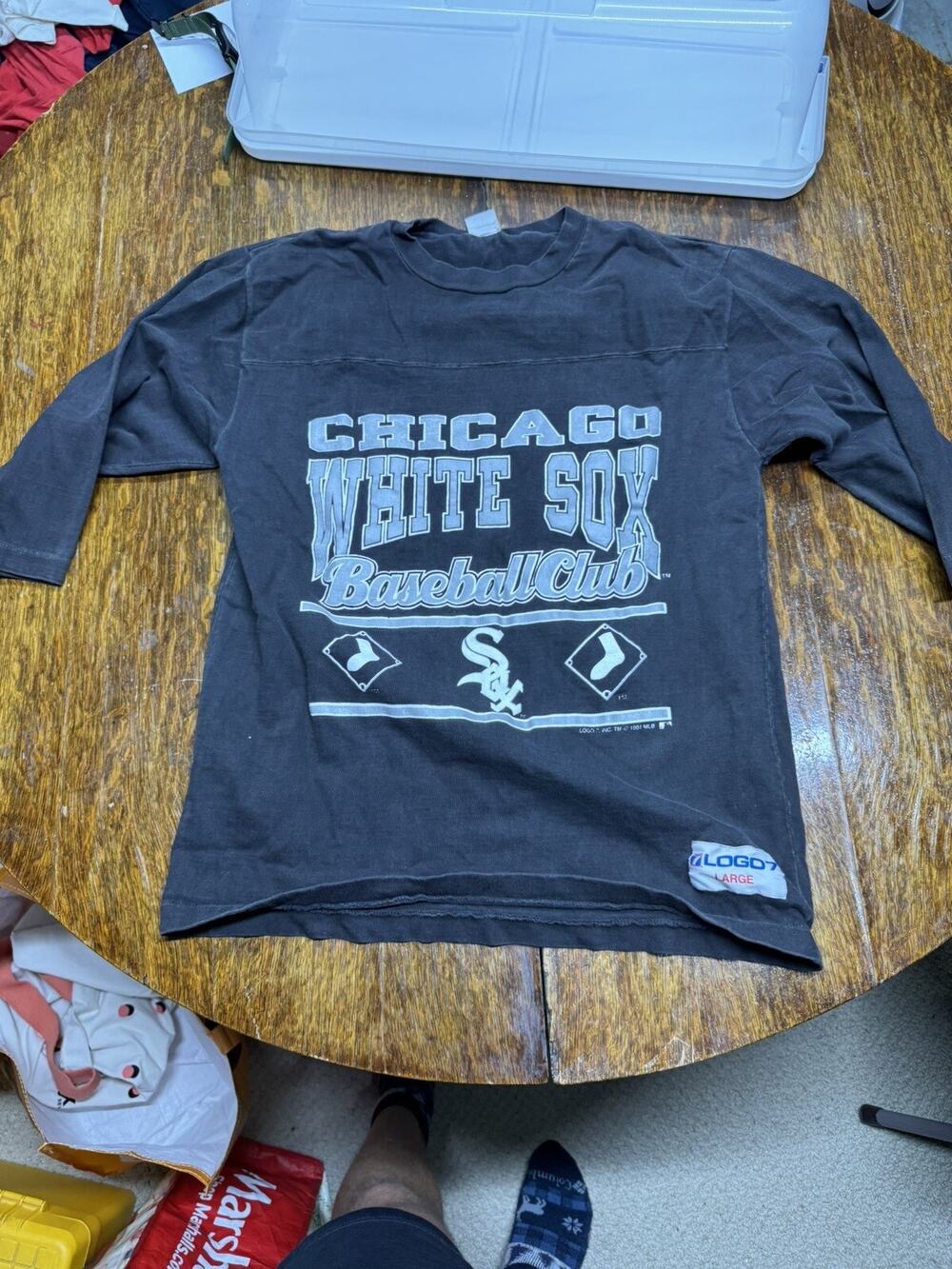 Chicago White Sox Shirt Size Large Baseball Club Spellout Logo Logo 7